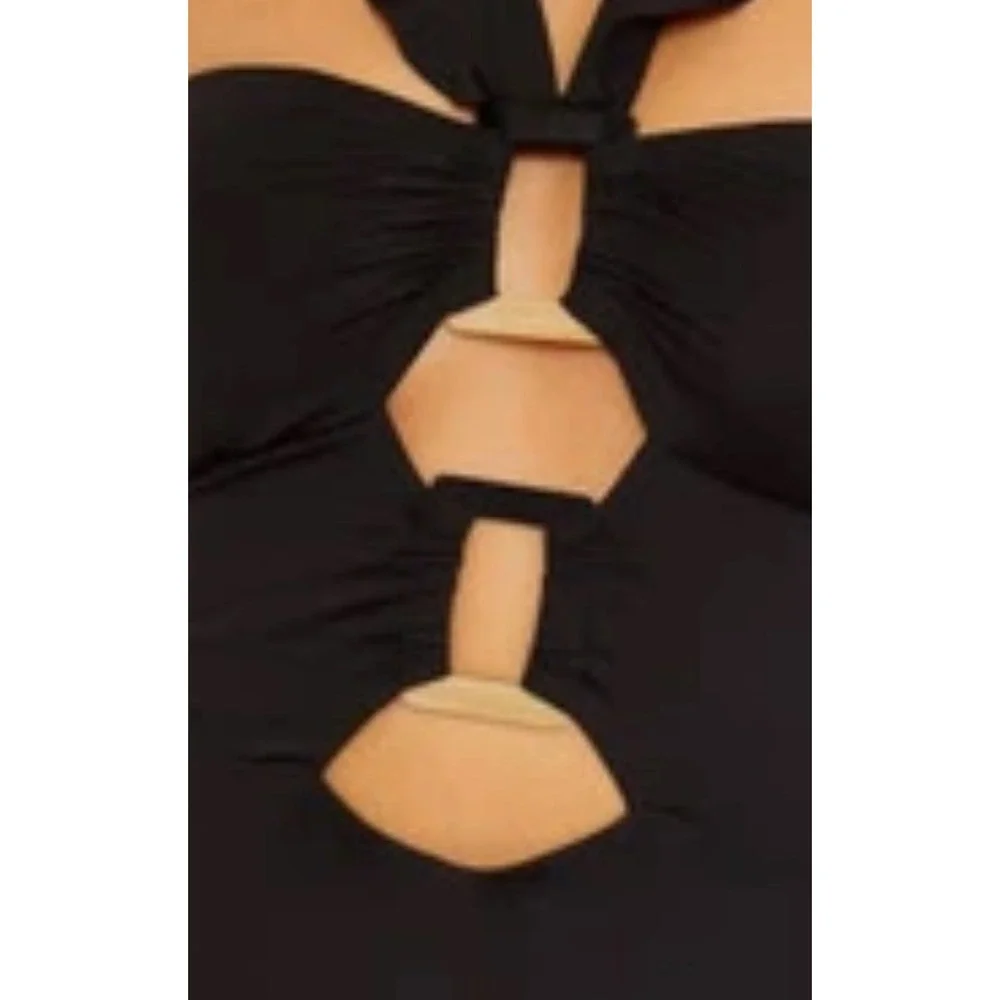 SOLUNA One Piece Two Tone Plastic Buckle Swimsuit Women's Size‎ Medium